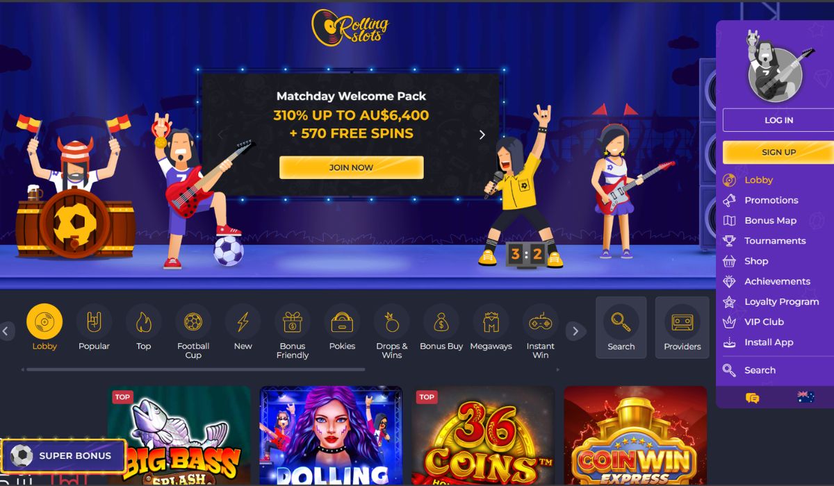 Rolling Slots Casino in Australia